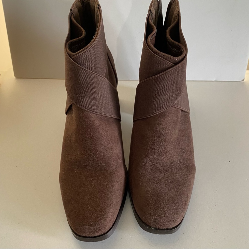 Brown Ankle Boots with Wrap Design